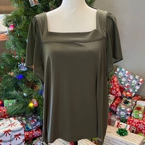 Calvin Klein Collection Olive Green Top